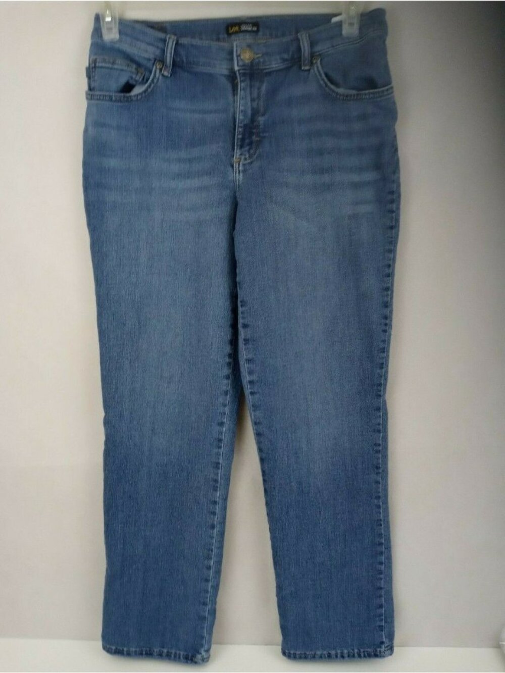 Lee Relaxed Fit Straight Leg Distressed Whiskered Jeans Size 8 Short